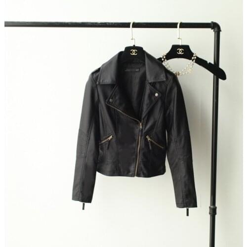 Faux PU Jacket 2020 New Autumn Winter Motorcycle Leather Outwear Women Slim Basic Coat Biker Female Streetwear Clothes