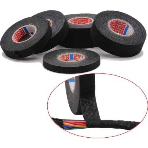 1/2 Roll Electrical Tape Wiring Harness Fabric Tape Width 9MM Wiring Harness Tape Strong Adhesive Cloth Fabric Tape for Loom 15M