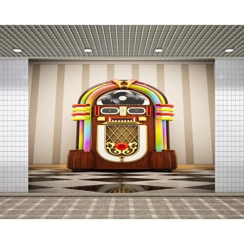 Lyavshi Jukebox photography backdrop Rock N Roll retro music background photocall photo shoot studio prop custom vinyl