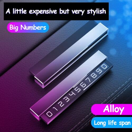 Metal car temporary parking sign moving phone number sign can slide push hidden creative luminous temporary parking sign