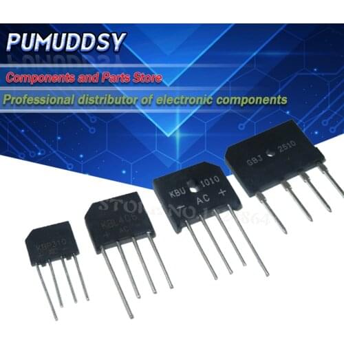 10PCS GBJ2510 GBJ3510 KBU1010 KBU1510 KBP206 KBP210 KBP307 KBP310 KBL410 KBL608 ZIP4 1000V BRIDGE RECTIFIER new and IC
