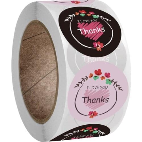 50-500pcs Thank You Stickers Wedding Package Seal Labels School Office Colorful DIY Handmade Children Stationery Stickers