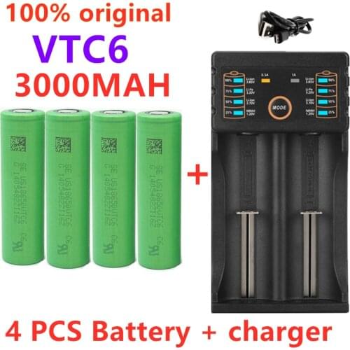 New original 3.7 V 3000 MAH 18650 battery for us18650 Sony VTC6 30A toys tools flashlight battery+USB Charger
