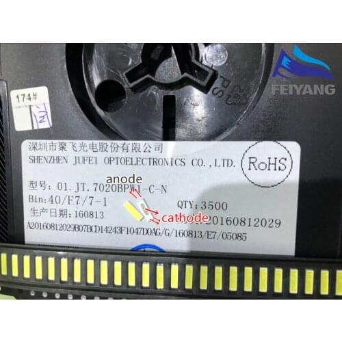 200pcs Original JUFEI LED 7020 light-emitting Light Beads High Power 0.5W 3V 54LM Cool white For LED LCD TV Backlight Applicatio