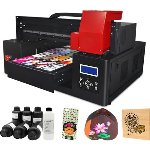 A3 UV Flatbed Printer For Phone Case Arcylic Metal Glass TPU Wood UV Printer A3 With UV Ink Fast Speed uv printing machine a3