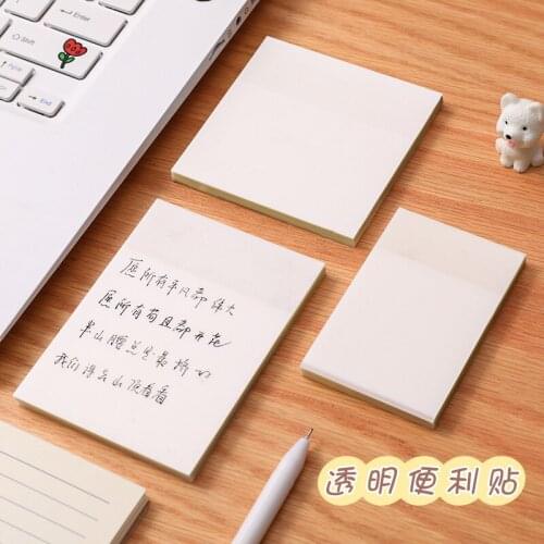 50sheets Simple Transparent Sticky Notes for Students Note Pads To Learn Office Notes and Sticky Note Paper Cute Sticky Notes