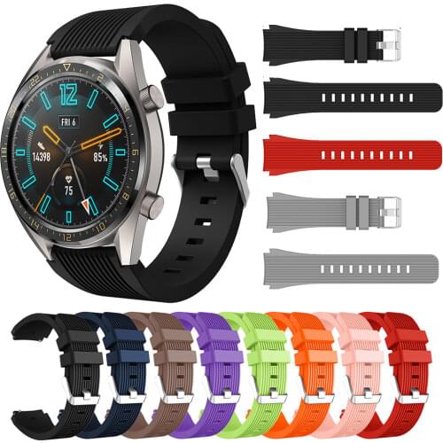 22mm Silicone Band Strap For Huawei Watch GT Replacement Watchband For Samsung Galaxy Watch 46mm/Gear S3 Frontier Classic