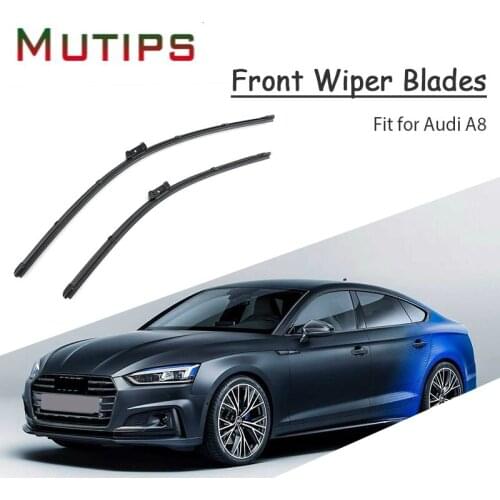1Set Rubber Car Front Wiper Blade Kit For Audi A5 2016 2015 2014 2013 2012-2007 Audi Modify Insert Strip Automobile Accessories