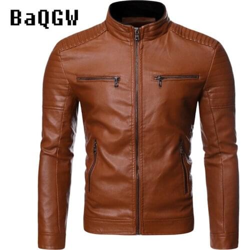 Spring Autumn Mens Stand Collar Striped Patchwork Zipper Pu Leather Coat Plus Size 4XL Casual Motorcycle Leather Coat Outwear