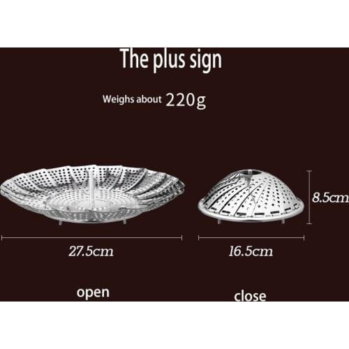 Folding Dish Steam Stainless Steel Food Steamer Basket Mesh Vegetable Cooker Steamer Expandable Kitchen Tool