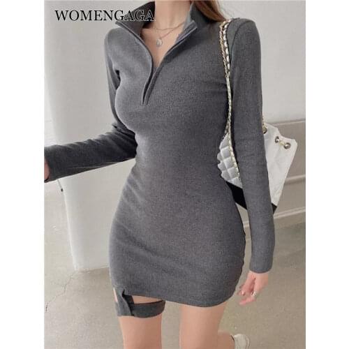 Sexy Dress 2021 Autumn And Winter New Nightclub Hot Girl Knitted Tight-fitting Bottoming Mini Sexy Dress Womens Dresses 9MLI