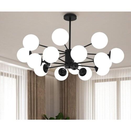 Modern Lustre Chandeliers Living Room Bedroom Ceiling E27 LED Adjustable Ball Glass Hanging Lamp Dining Room Lighting Fixtures