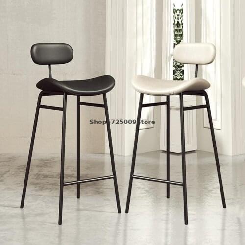 Modern Simple Bar Chair Nordic Luxury Home Back Bar Chair Creative Iron Front Desk Coffee Shop High Stool