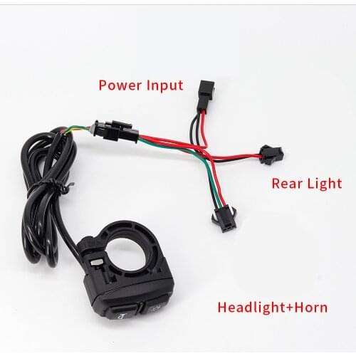 Front Light and Horn Switch for E-Bike Scooters Electric Bicycle Intelligent Mountain Bike ATV Tricycle Diy Parts