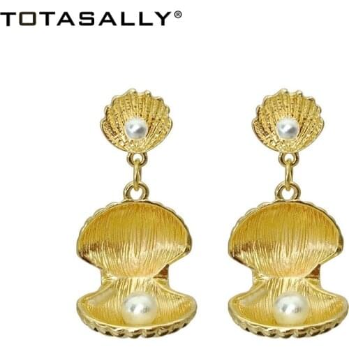 TOTASALLY Alloy Seashell Earrings Fashion Ocean Boho Cowries Conches Stars Coral Women Summer Earrings Beach Jewelry Accessories