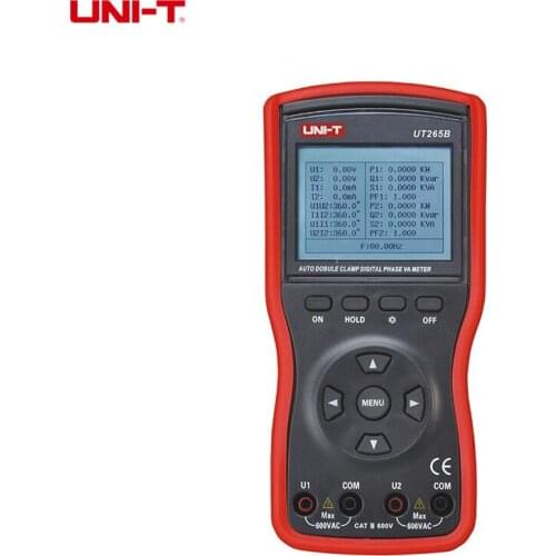 UNI-T UT265B Auto Double Two-Way Clamp Digital Phase Meter Volt 600V Ammeter Power Factor Tester with LCD Backlight