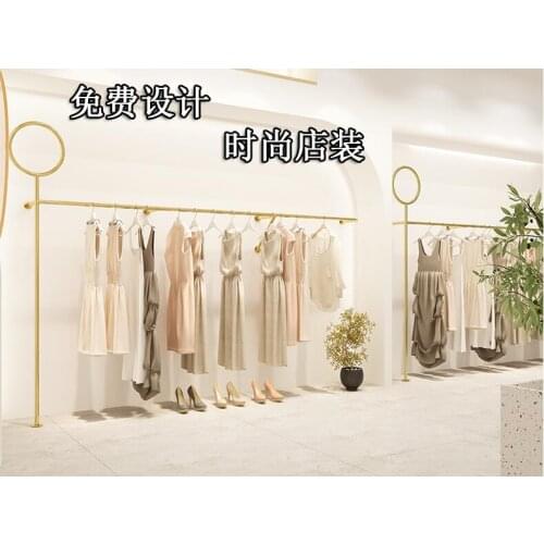 Hanging on the wall of the clothing store display rack Womens clothing store shelf special store decoration gold special-shaped