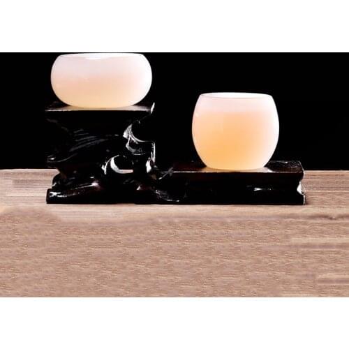 High Quality Large White Painted Jade Porcelain Teacup Master Teaware Personal Single Cup Chinese Kungfu Pu'er Tea Set
