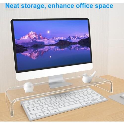 Premium Acrylic Computer Monitor Transparent Stand Neck Protection Multi-media Desktop Stand Computer Monitor Riser