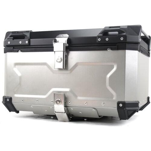 X type Motorcycle Embossed Aluminum Alloy Tail Box Trunk Luggage Box 65L Large Electric Vehicle Tail Box Storage Box