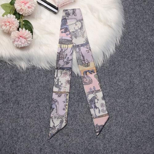 Natural Silk Brand Women Scarf 100% Real Silk Scarf Luxury Constellation Horse Foulard Hair & Bag Scarves Design Neckerchief
