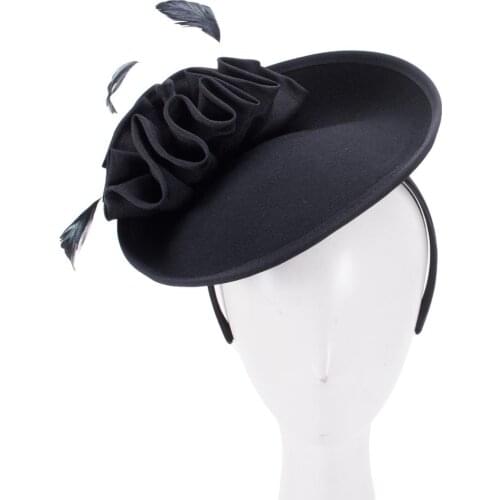 Lawliet Womens Vintage Look Wool Felt Saucer Headpiece Fascinator Cocktail Bridal Hat A573