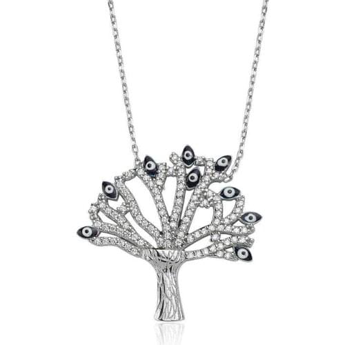 Silver Wish Tree Women 'S Necklace