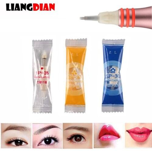 10pcs Sterilized 9mm Screw Candy Tattoo Cartridges Tatto Needles For Lips Eyebrow Eyeliner Permanent Makeup Microblading