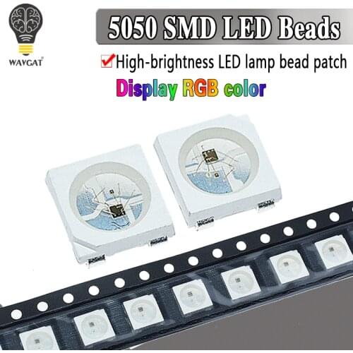 100PCS WAVGAT WS2812B 4pin 5050 SMD WS2812 Individually Addressable Digital RGB LED Chip 5V LED Chip SMD