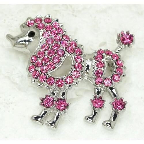 12pcs/lot Wholesale Fashion brooch Poodle Rhinestone Pin brooches C101970