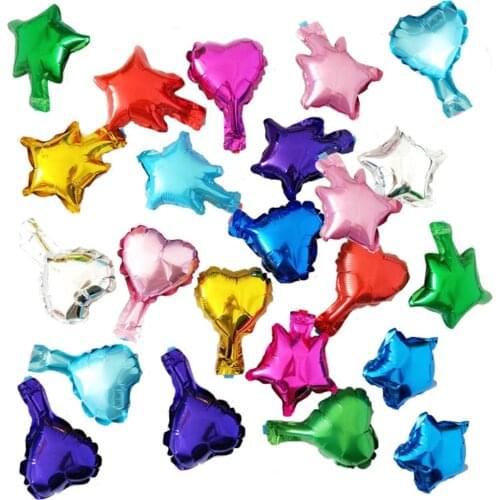 50/30/20pcs 5inch Mini Star Heart Foil Balloons For Making Flower Bouquet for Mothers Day Wedding Birthday Party Decorations