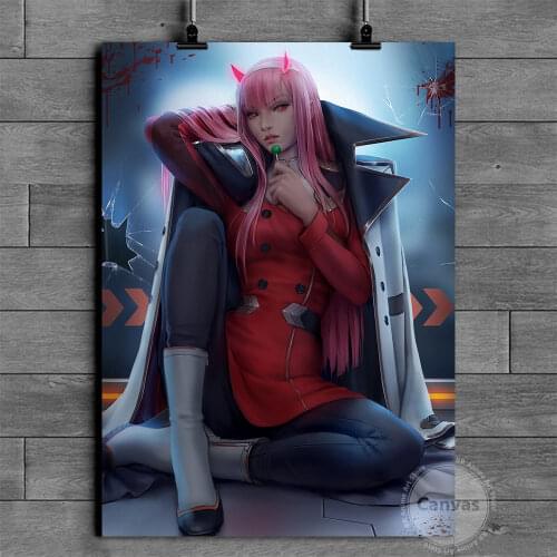 Anime sexy Zero Two Poster Pictures Home Manga Decoration Paintings Canvas HD Prints Wall Art Modular Living Room