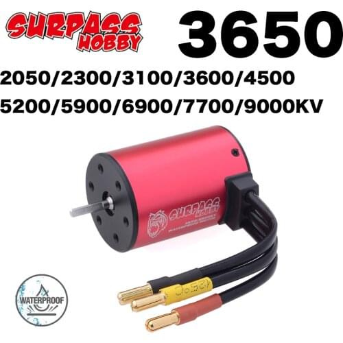 SURPASS HOBBY motor 3650 Brushless Waterproof 3.175mm 2050KV 2300KV 3100KV 3600KV 4500KV 5200KV 5900KV 6900KV 7700KV 9000KV