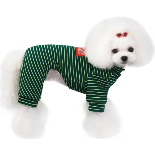New Autumn Winter Dog Clothes For Small Dogs Boy Girl Teddy Stripe Fleece Keep Warm Thick Jumpsuits Puppy Outfit Pet Clothing
