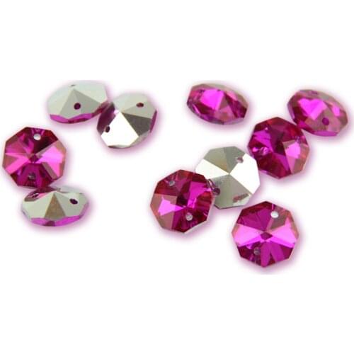 Two Holes Mix Color 14mm Crystal Chandelier Beads For Glass Garland Strands Hanging Halloween Decoration