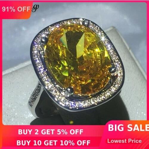 Choucong Big Jewelry Oval cut 10ct 5A zircon Crystal ring White gold filled Anniversary Wedding Band Rings For Women bijoux