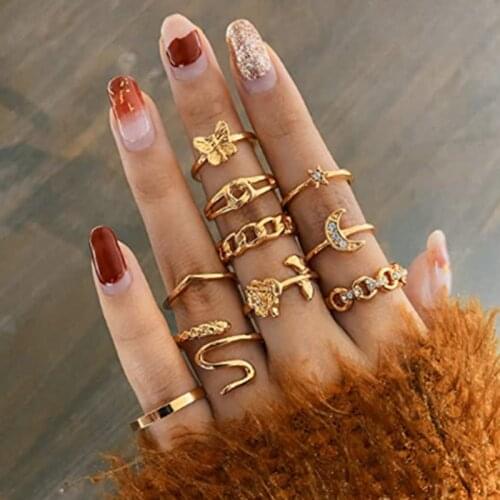 Matching rings set for women anillo bagues bohemian jewelry teen girls sieraden accesorios mujer fashion 2021 bijoux lgbt gift