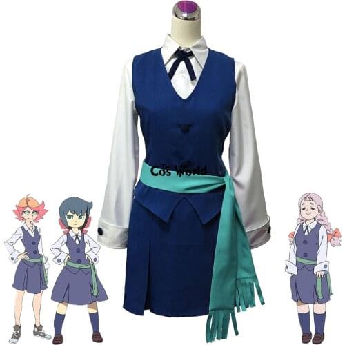 Little Witch Academia Amanda Oniru Yasuminka Antonenko Shirt Vest Dress Uniform Outfit Halloween Hallowmas Cosplay Costumes