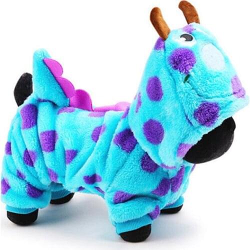 Cute Dinosaur Style Dogs Coat Winter Warmer Coral Fleece Dogs Clothes For Small Pet Puppy and Cats Universal Hoodies