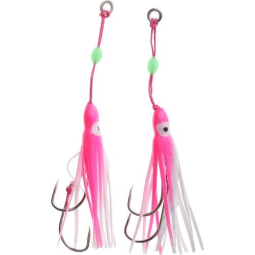 Octopus Lures Glow in Dark Squid Skirts Soft Trolling Lures Bait Saltwater Fishing Accessories