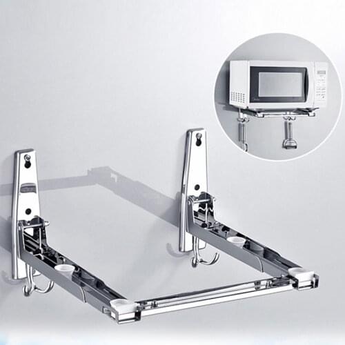 Kitchen wall mount bracket microwave mount heavy duty foldable stainless steel bracket saves kitchen space
