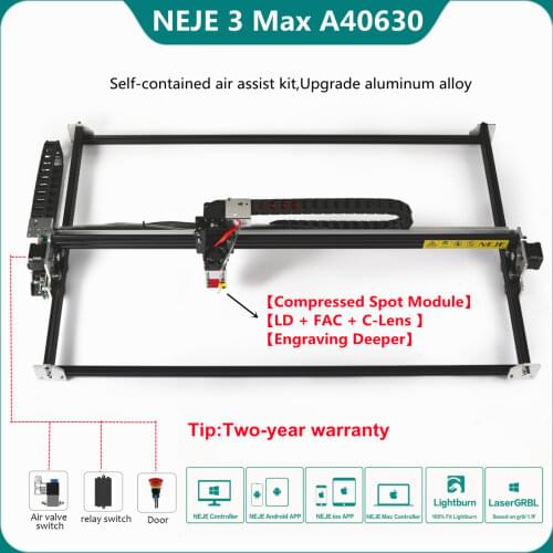 New NEJE Master 2S Max 50W A40630 Profession CNC Laser Engraving Machine Laser Cutter Engrave Metal with App Control Lightburn