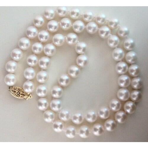 CLASSIC NATURAL8-9mm SOUTH SEA WHITE PEARL NECKLACE 18