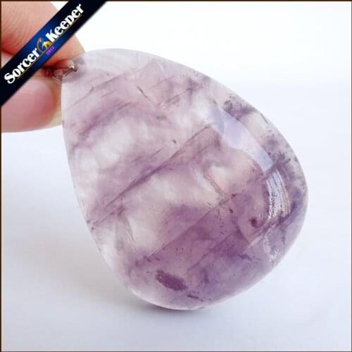 Natural Rainbow & Green Mineral Fluorite Polished Pendant DIY Womens Colorful Quartz Crystal Necklace Specimen Healing QS289