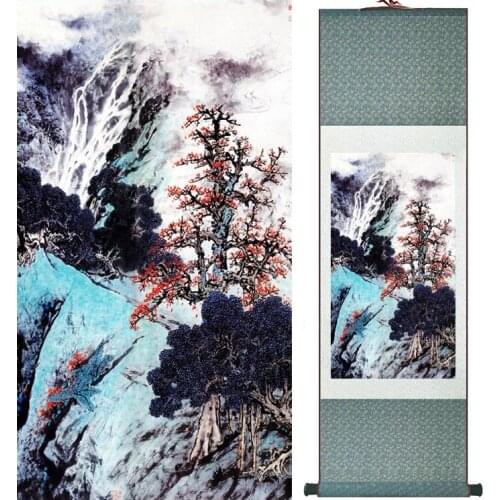 Landscape painting Home Office Decoration Chinese scroll painting mountain and River paintingPrinted painting042403