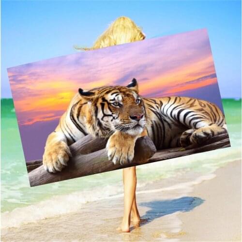 Beach Towel Animal Tiger Lion 3d Printed for kids Gift Bath Towel Personalized Travel Sport Shower Towels Beach Quick Dry Custom