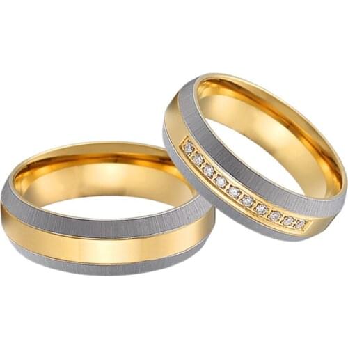 Lover valentine gift fine jewelry cheap bridal wedding rings men and women anniversary marriage ring for couple bague mariage