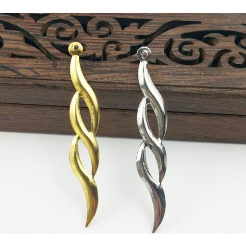 20pcs 8x52mm Filigree flower Wraps Metal Charms For Embellishment Scrapbook DIY Jewelry Metal Craft ear accessories