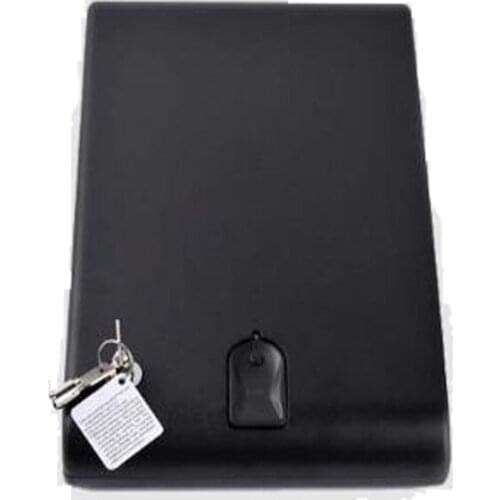 Protable Safes Strongbox Fingerprint Safe Box Security Fingerprint and Key Lock 2 in 1 Valuables Jewelry Box For Car Household