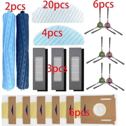 Rubber Roller Main Brush HEPA Filter for ECOVACS T9AIVI / AIVI+ Side Brush Mop Cloth Charger Dustbin Dustbag
